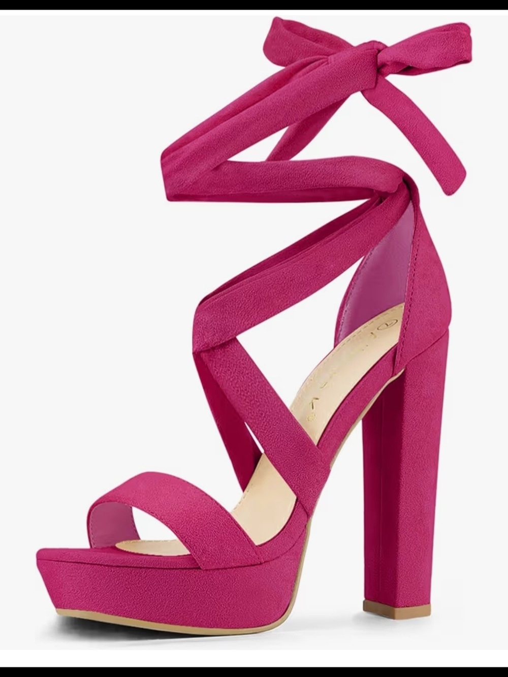 Allegra K Magenta Wrap-Ankle Sandal
